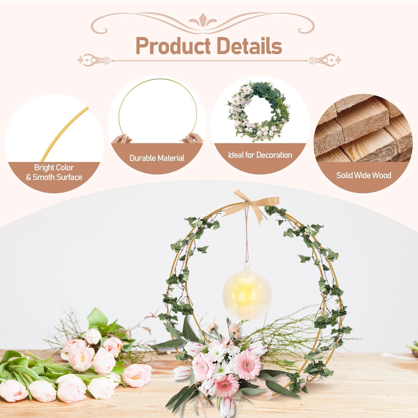 12 Inch  Hoop Centerpiece with Stand