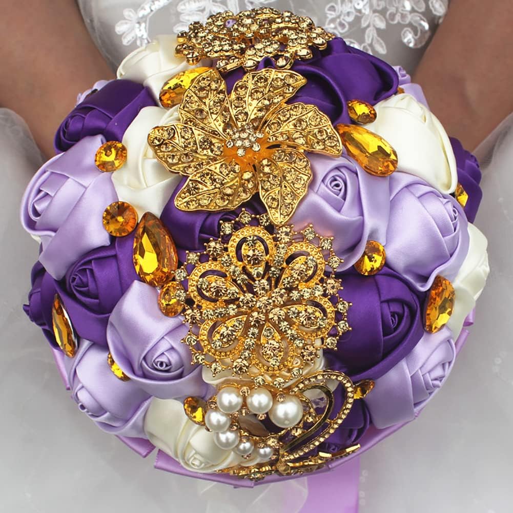 Handmade Satin Rose Bridal Bouquet