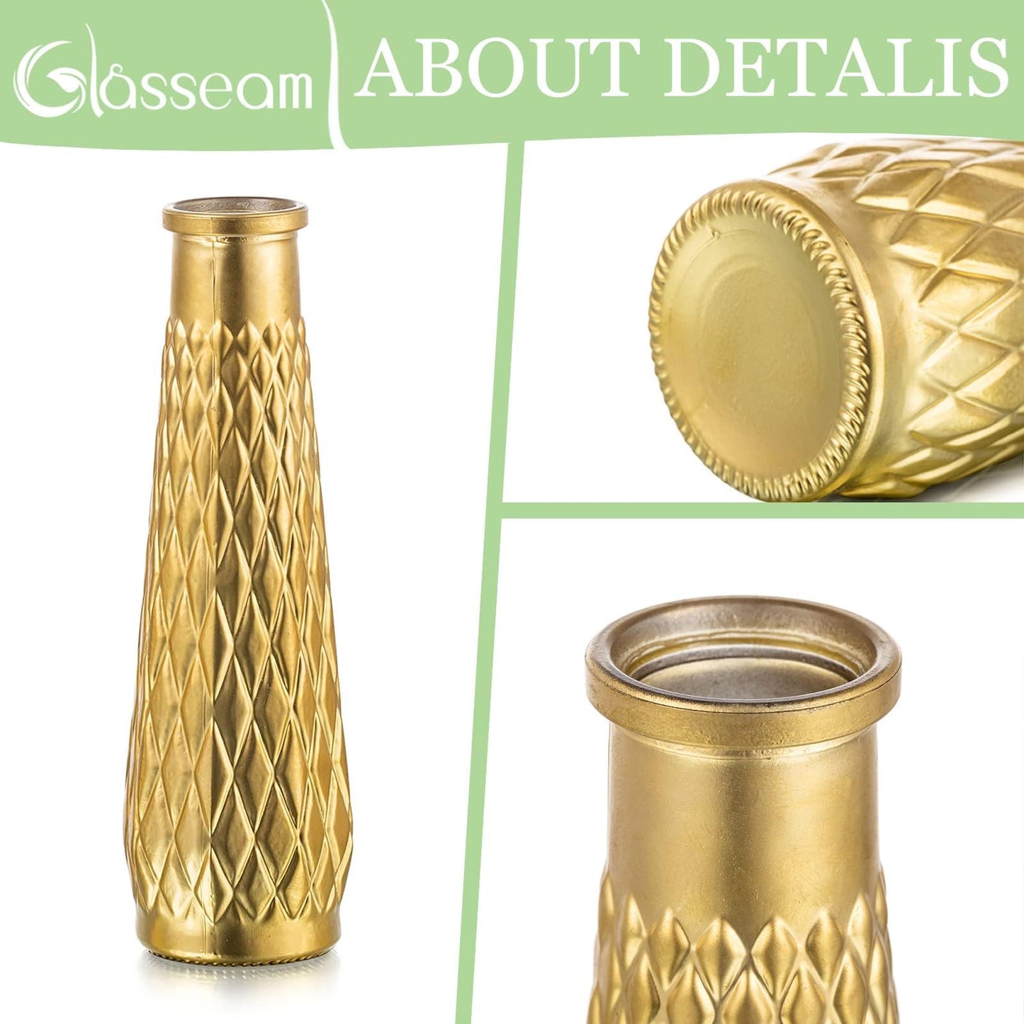 4 Aesthetic Decorative Golden Modern Vase