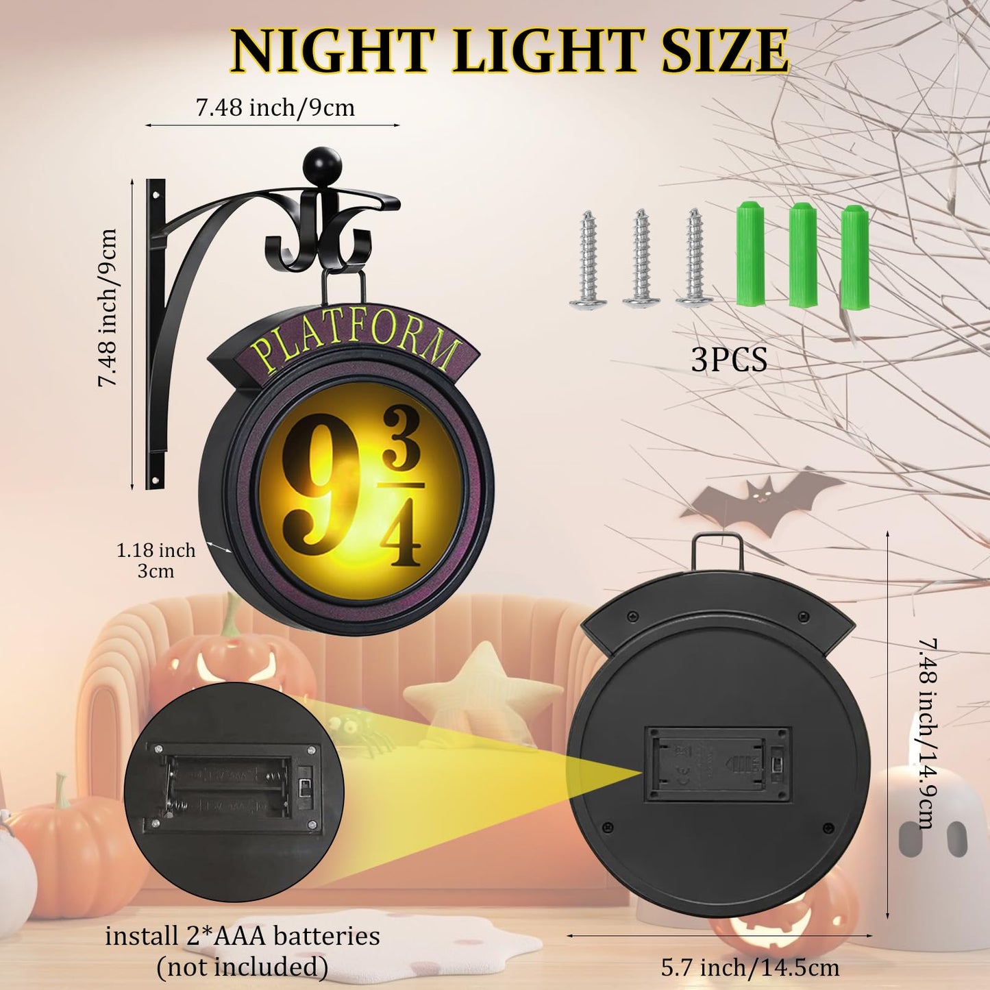 Your Home  Decor- Vintage Hanging 9 3/4 Night Light