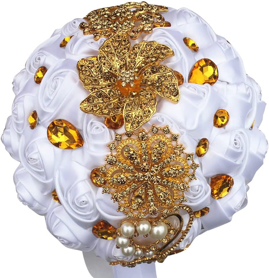 Handmade Satin Rose Bridal Bouquet