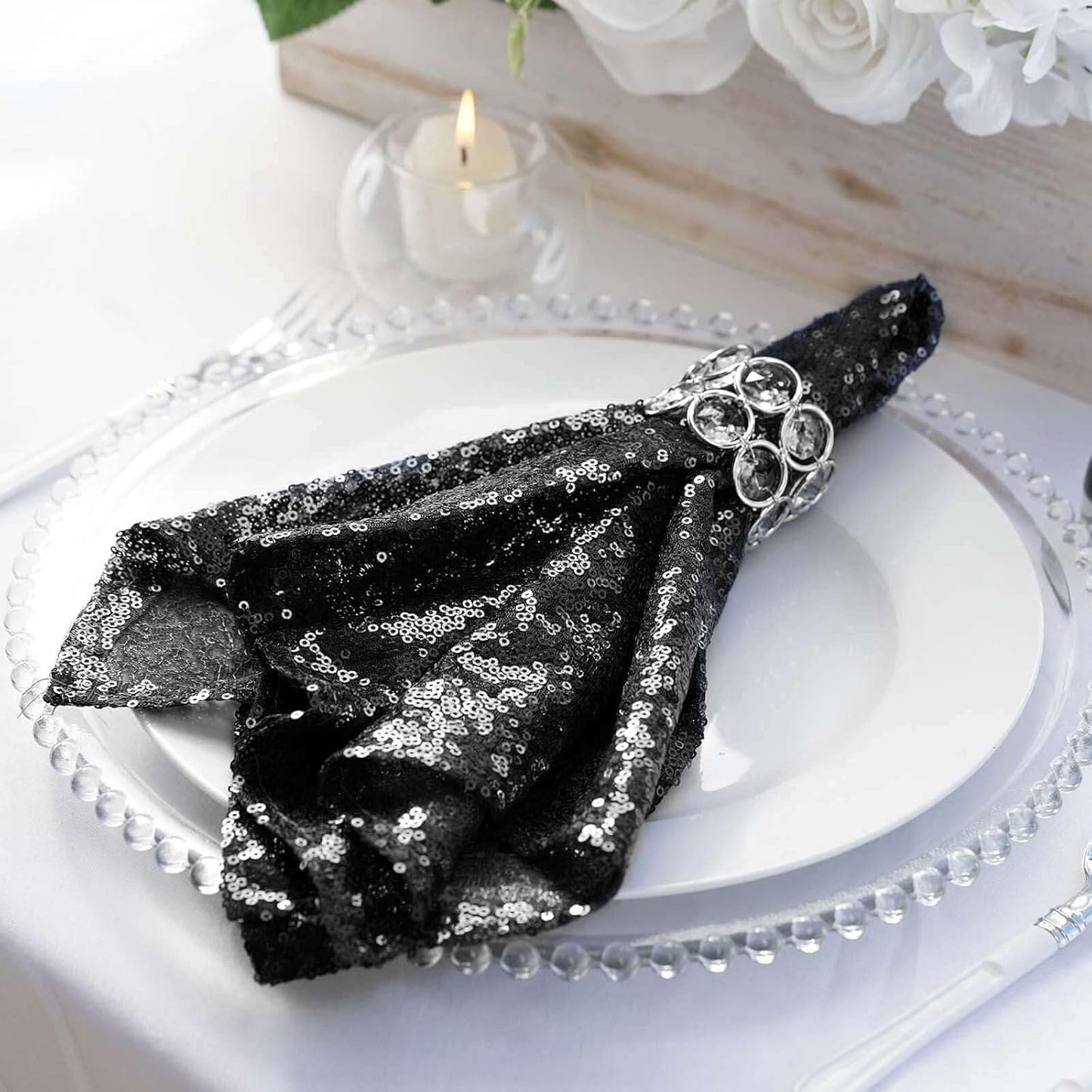 5 Pack | 20”x20”Premium Sequin  Napkin