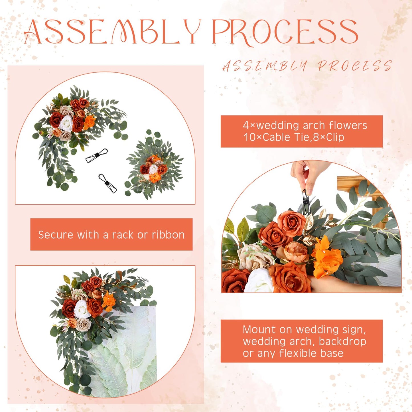 Wedding Arch Flowers Set of 4