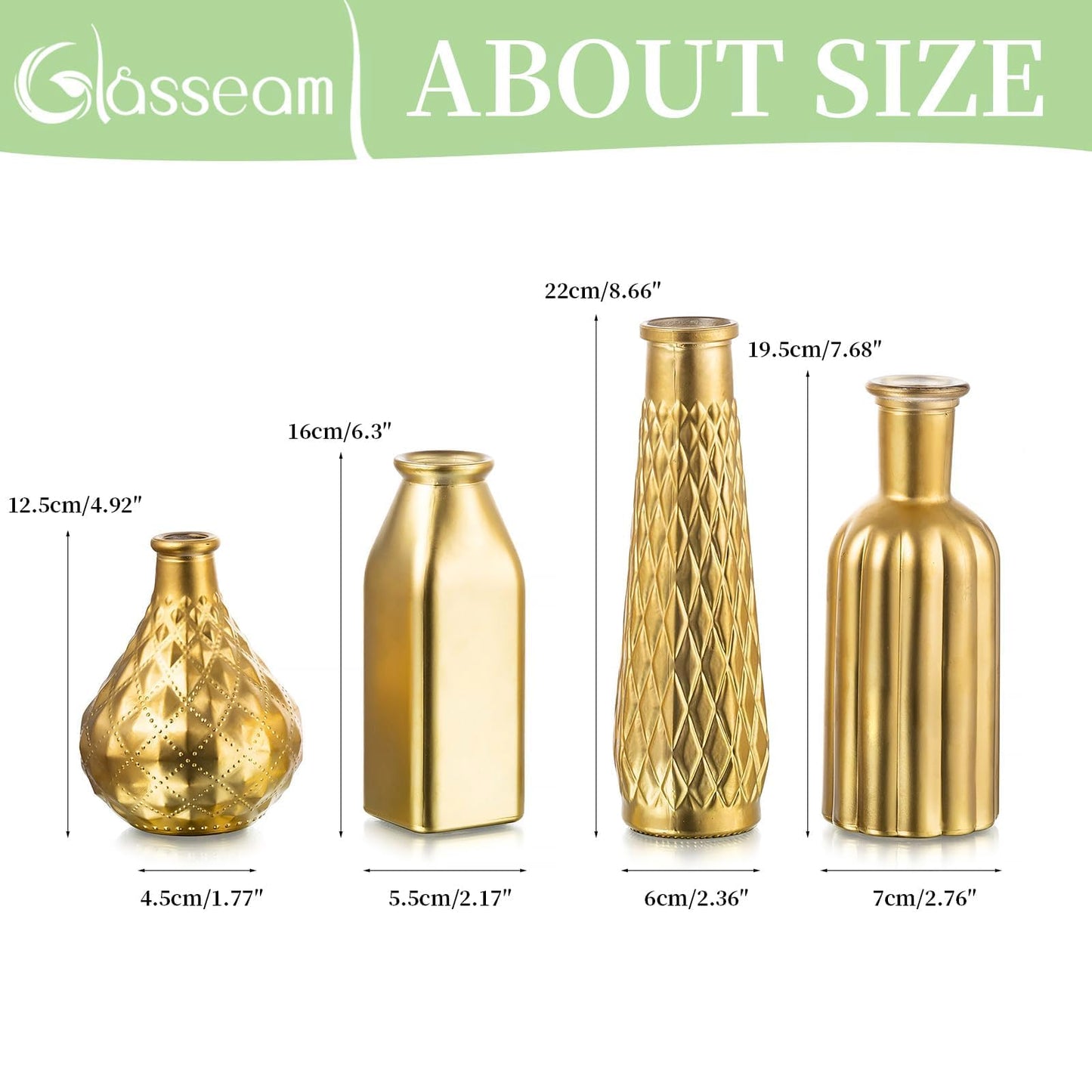 4 Aesthetic Decorative Golden Modern Vase