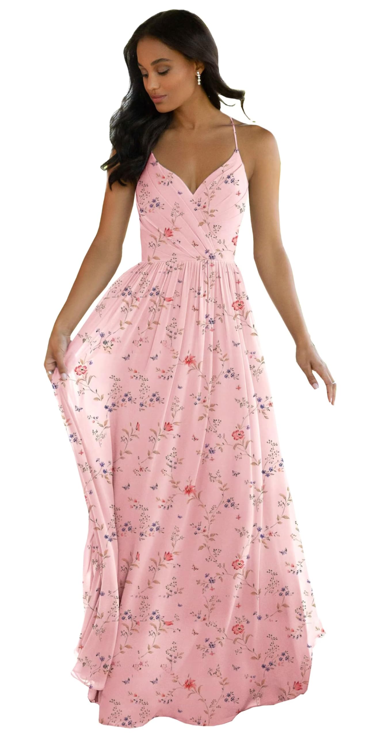 Open Back A-Line Chiffon  Dress