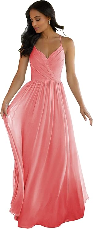 Open Back A-Line Chiffon  Dress