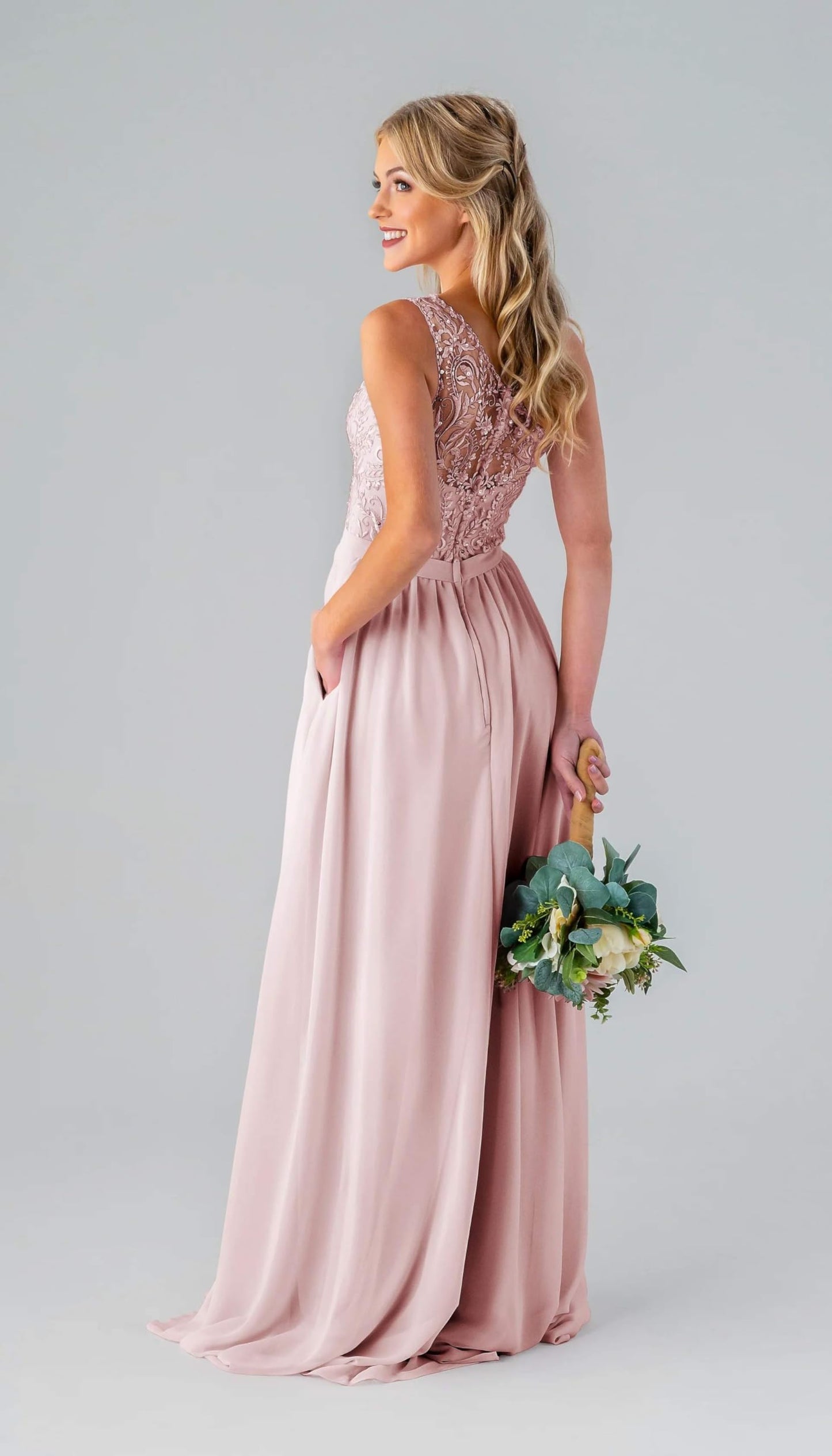 Lace A-Line Chiffon Gown