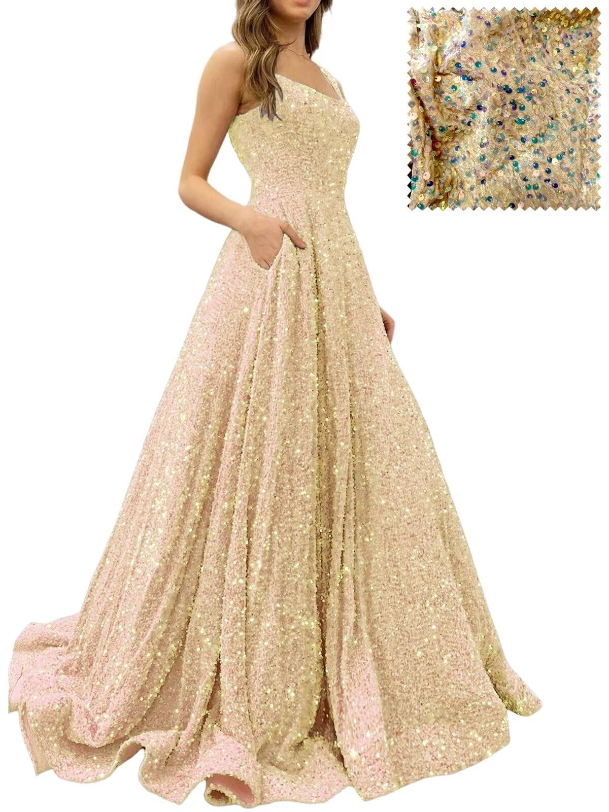 A Line with Pockets Ball Gown