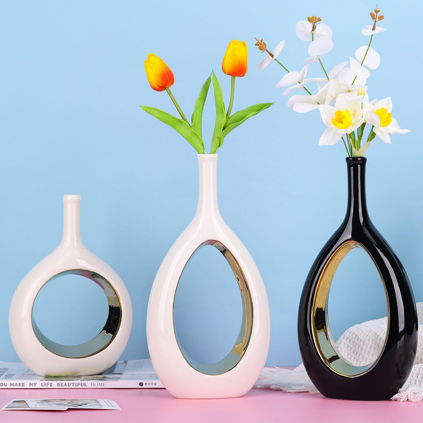 Your Home Decor-White and Gold Vase