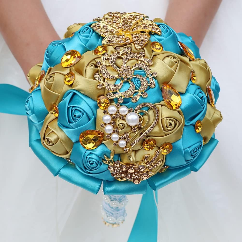 Handmade Satin Rose Bridal Bouquet