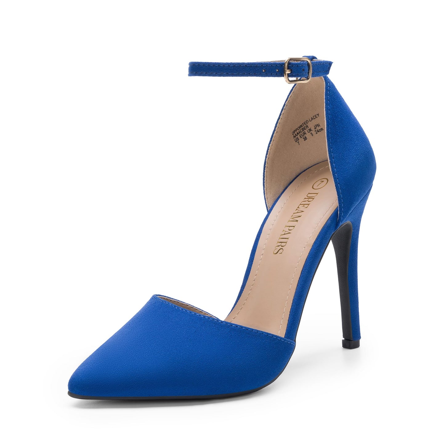 Pointed Toe Ankle Strap High Heel Stiletto