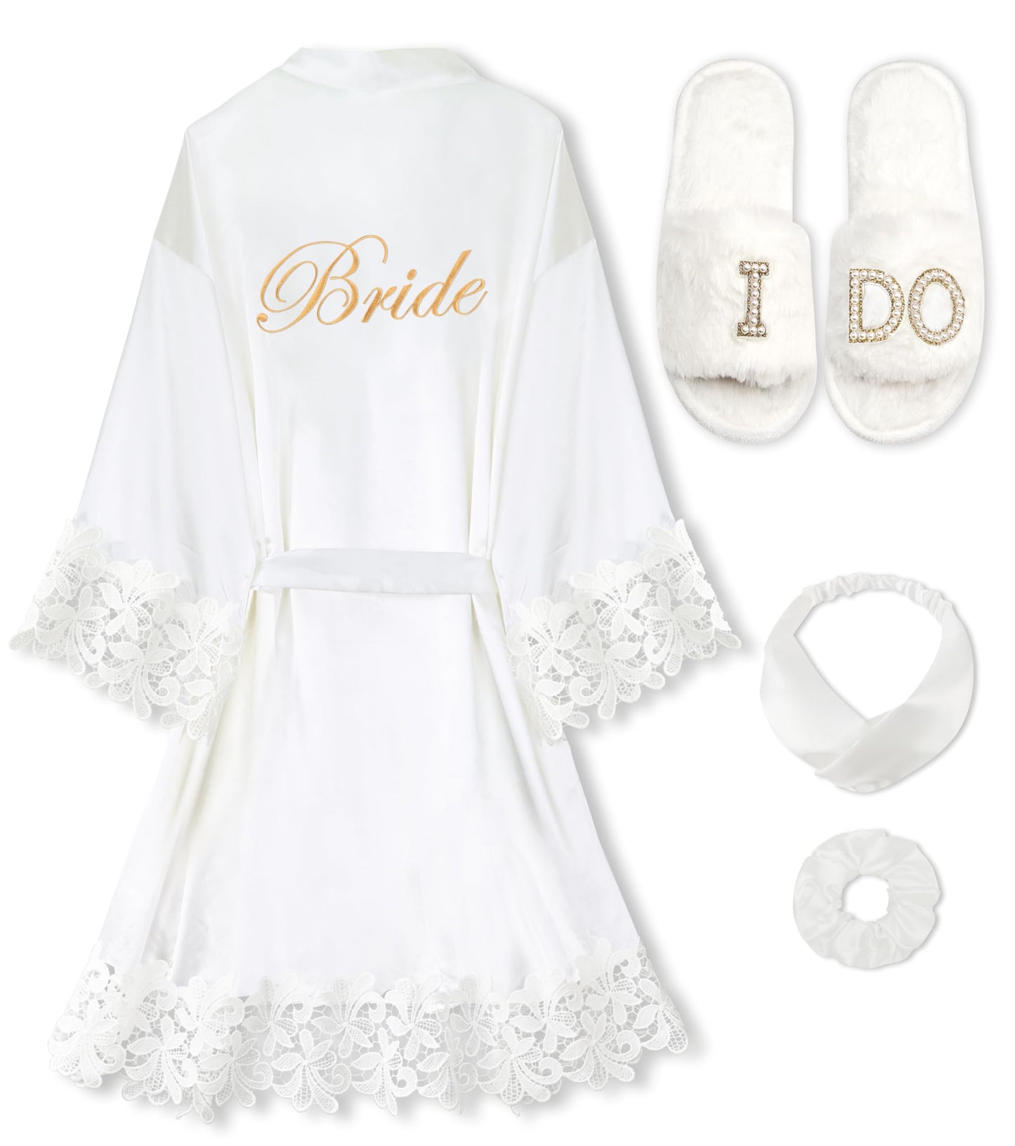 4 Pcs Bride Robe Set