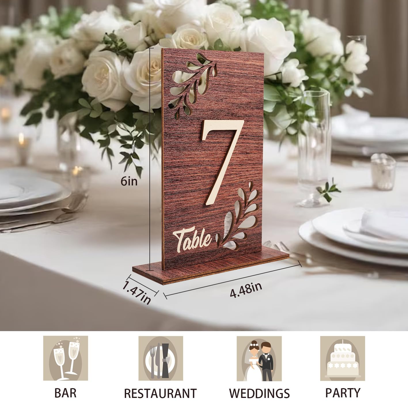 Wedding Table Numbers 1-20 Wooden