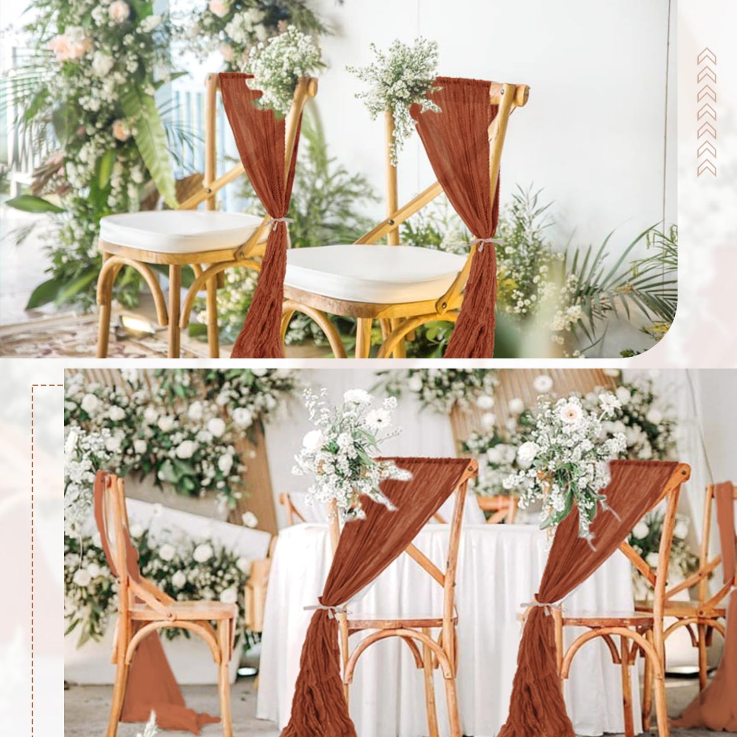 Cheesecloth Chair Sashes  50 PCS