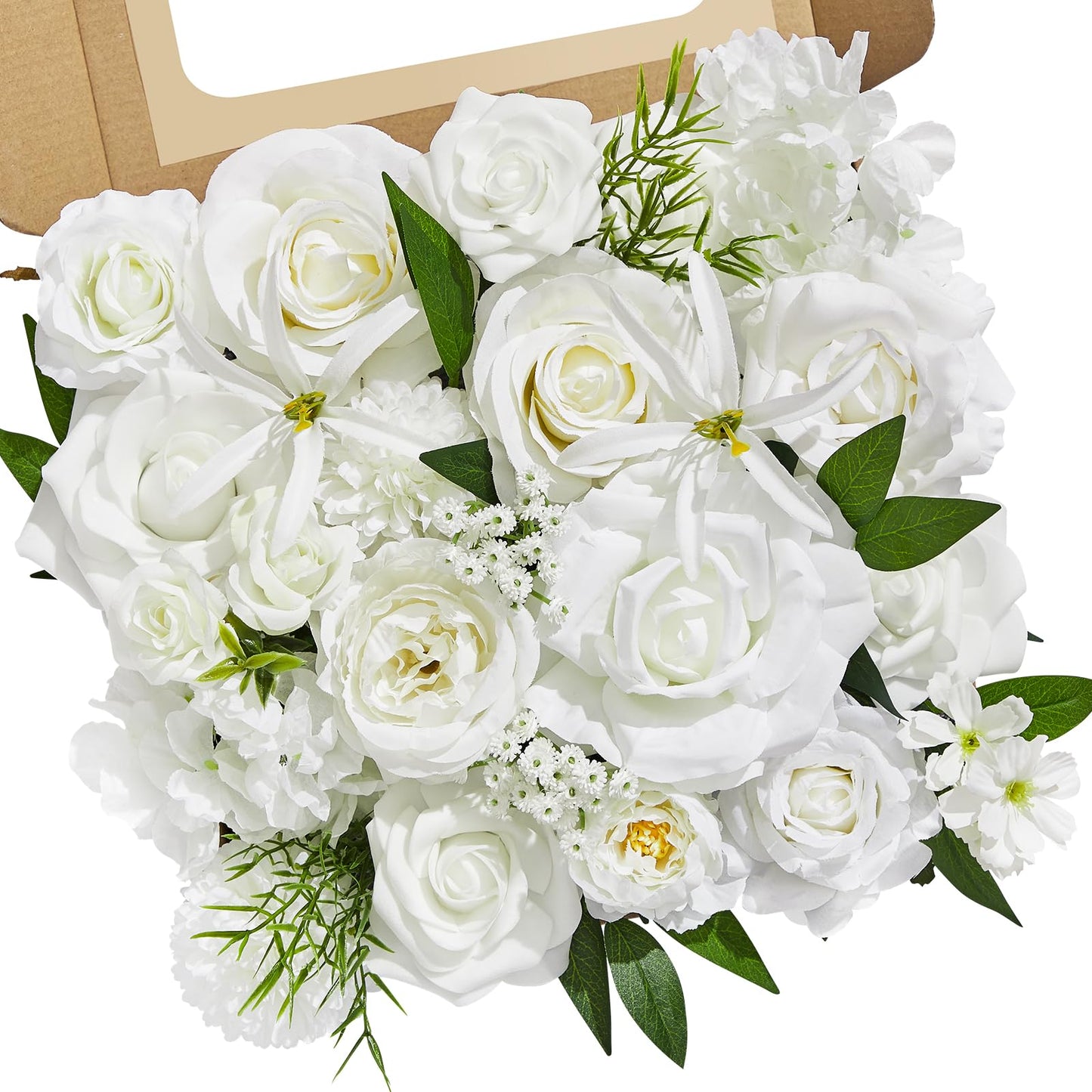 White Silk Flowers for Wedding Bouquets  (set of 3 boxes)