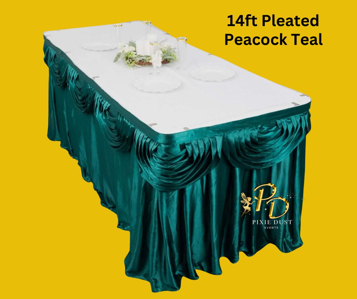 Pleated Satin Table Skirt