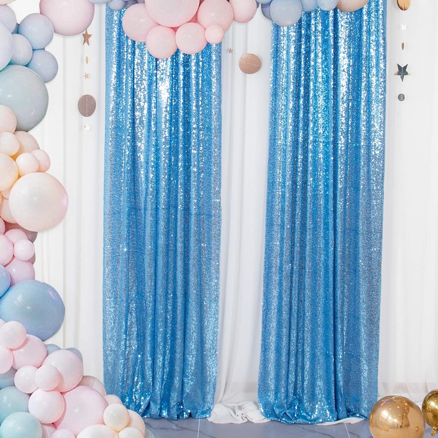 Sequin Curtains 2 Panels 2FTx8FT