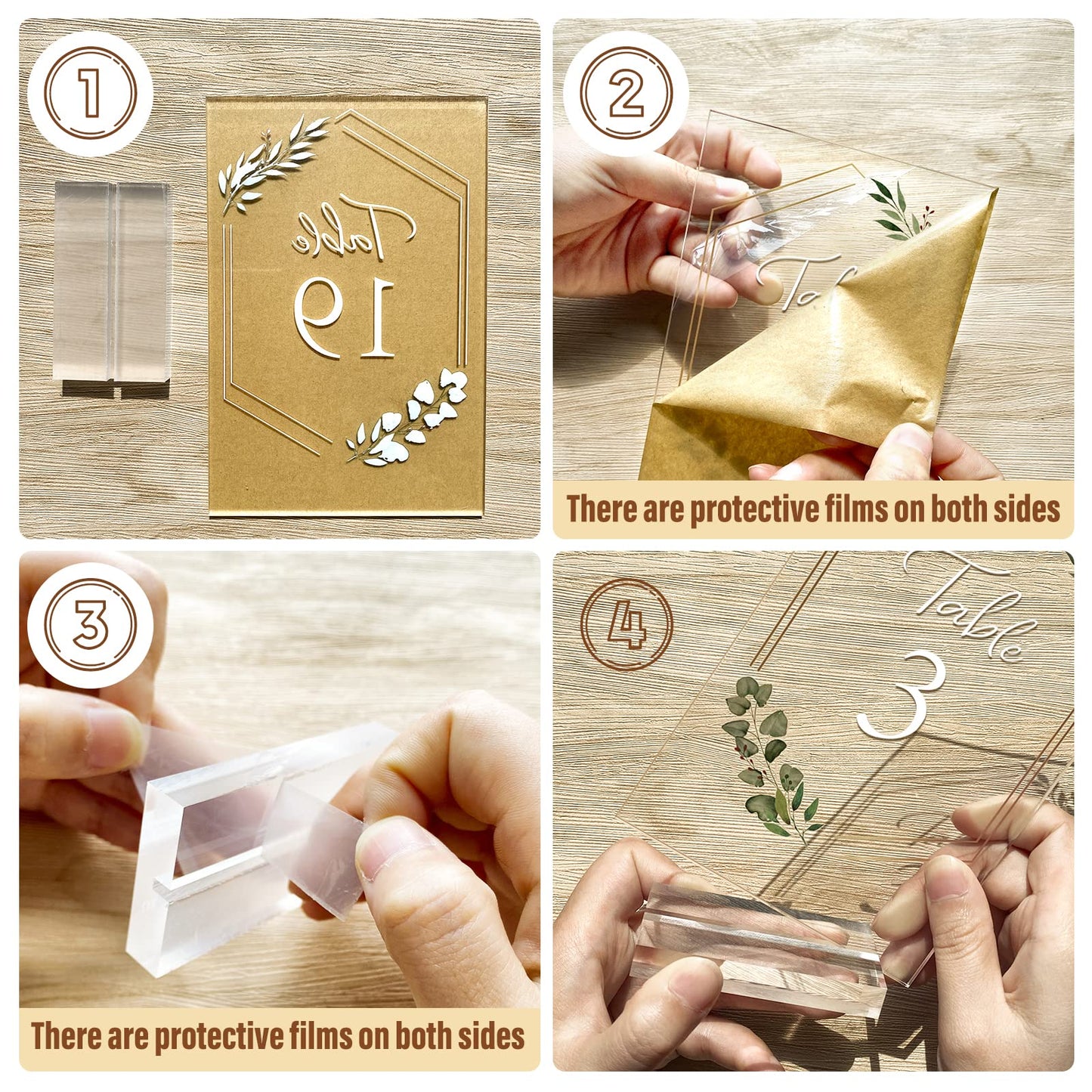 Acrylic Table Numbers 1-20 with Stands