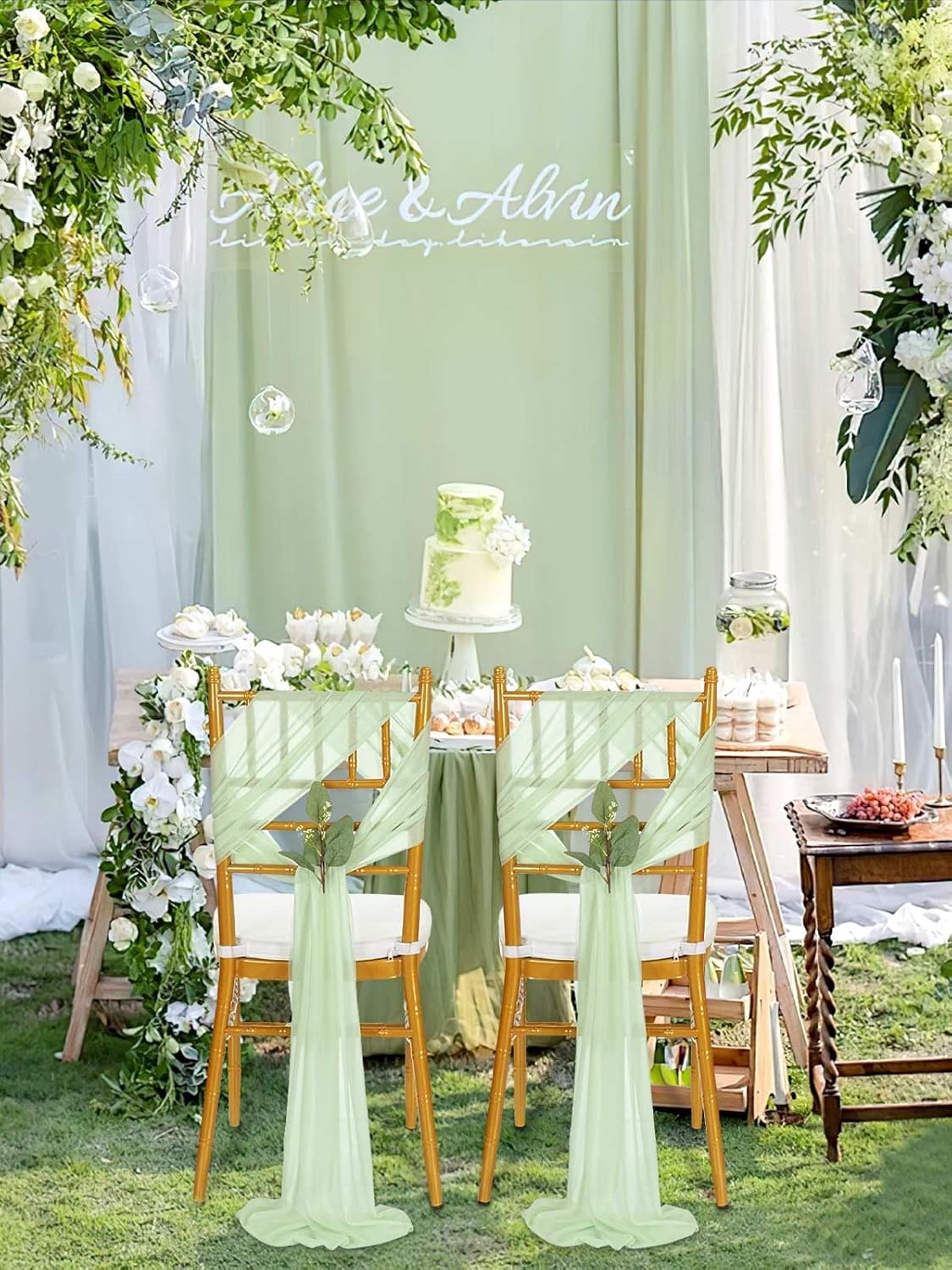 Chiffon Chair Sashes 24 count  8ft Long