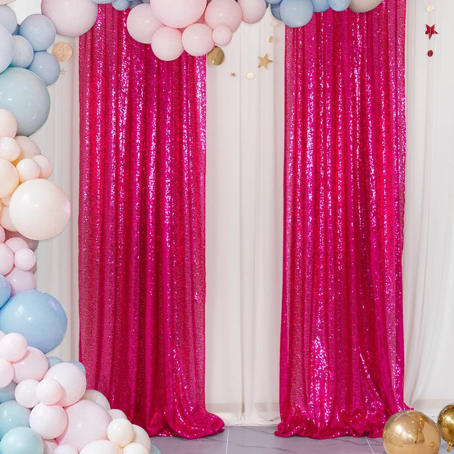 Sequin Curtains 2 Panels 2FTx8FT