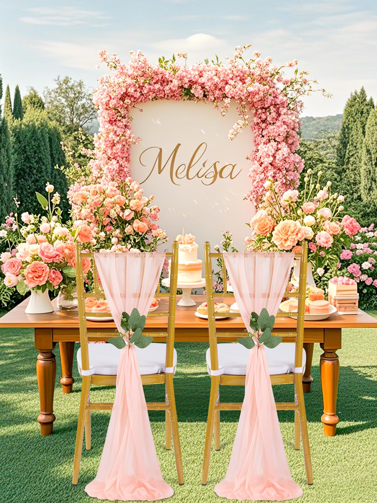 Chiffon Chair Sashes 24 count  8ft Long