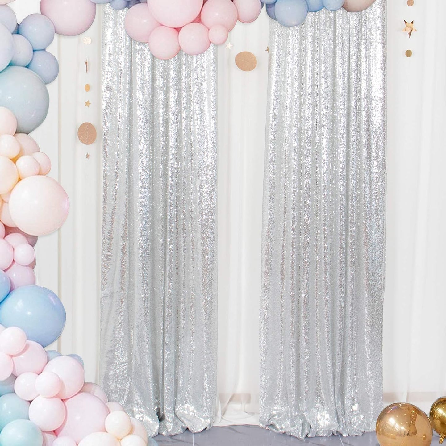 Sequin Curtains 2 Panels 2FTx8FT