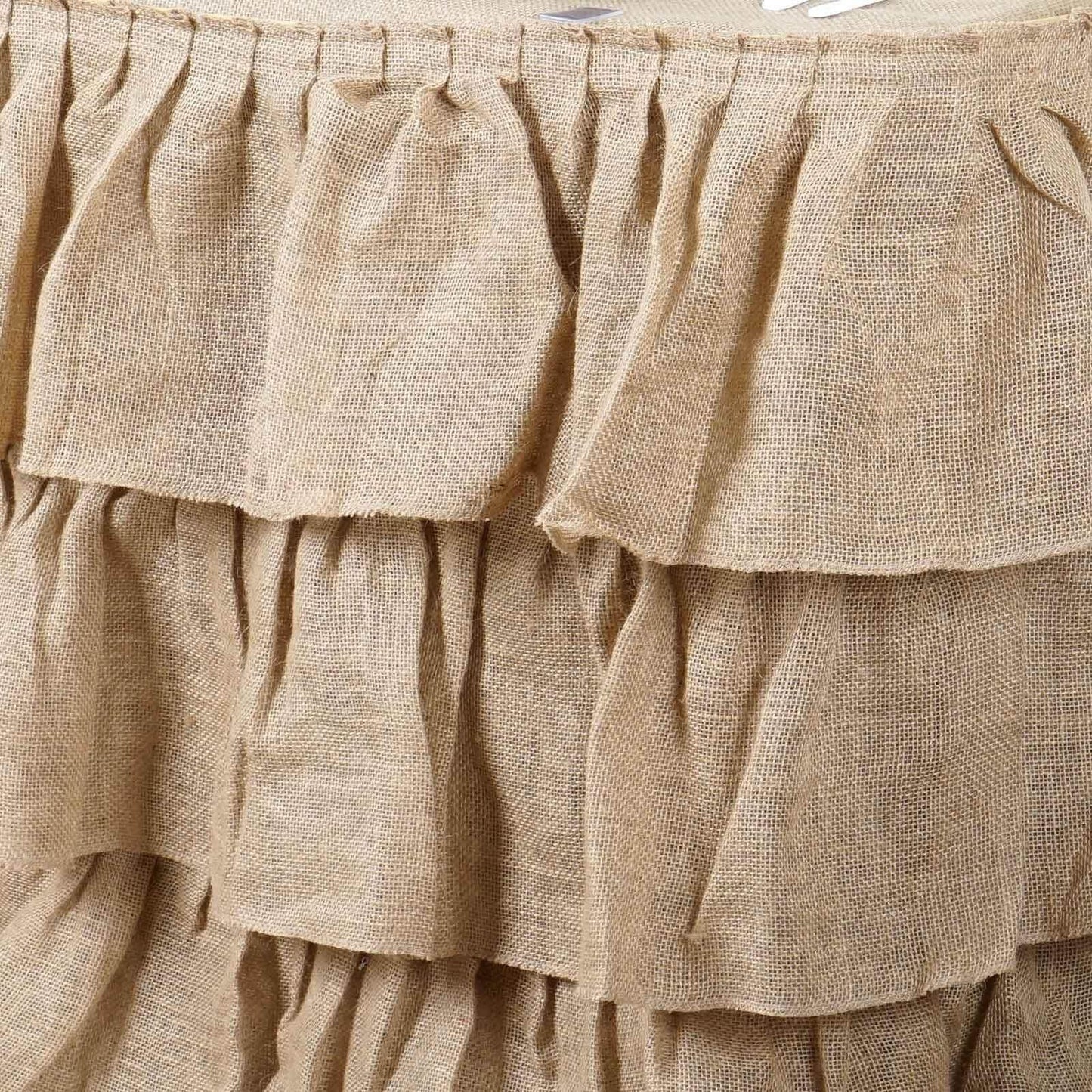 Rustic Elegant Ruffled Burlap Table Skirt