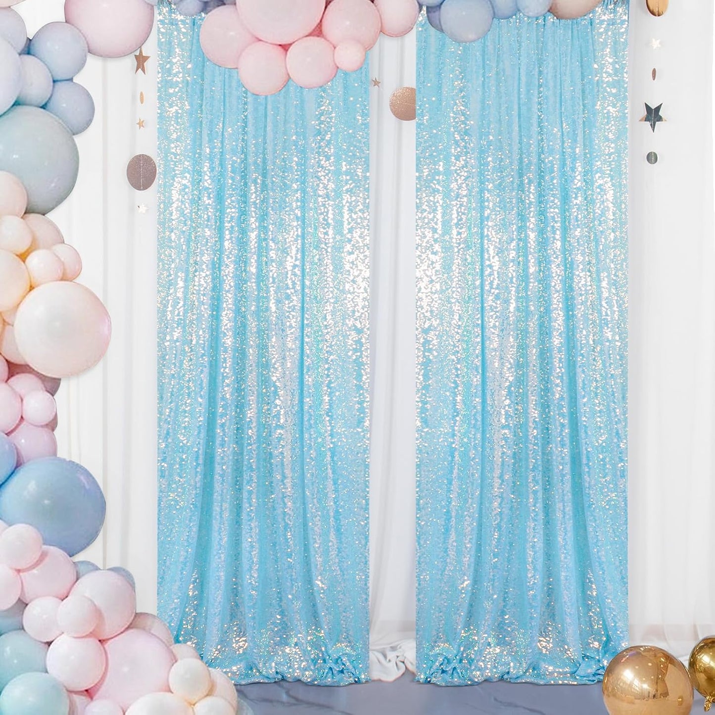 Sequin Curtains 2 Panels 2FTx8FT