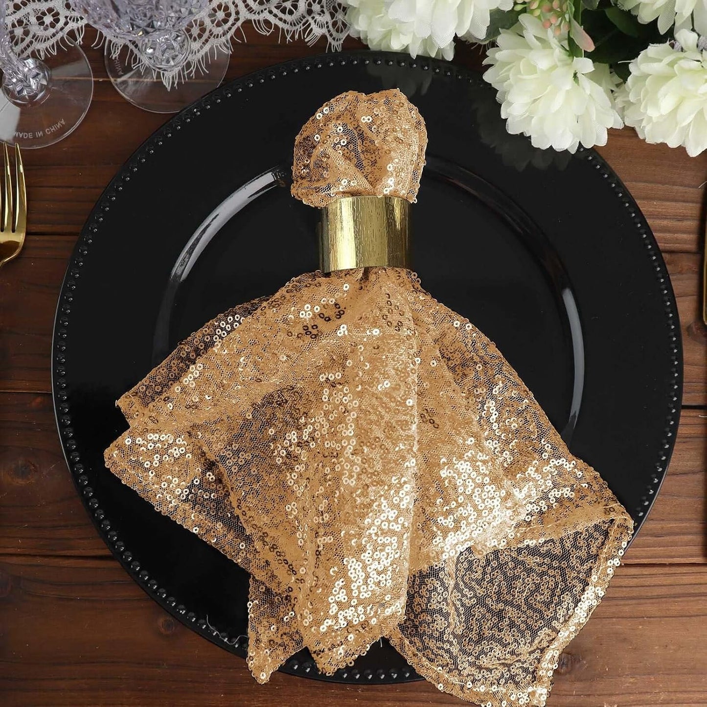 5 Pack | 20”x20”Premium Sequin  Napkin
