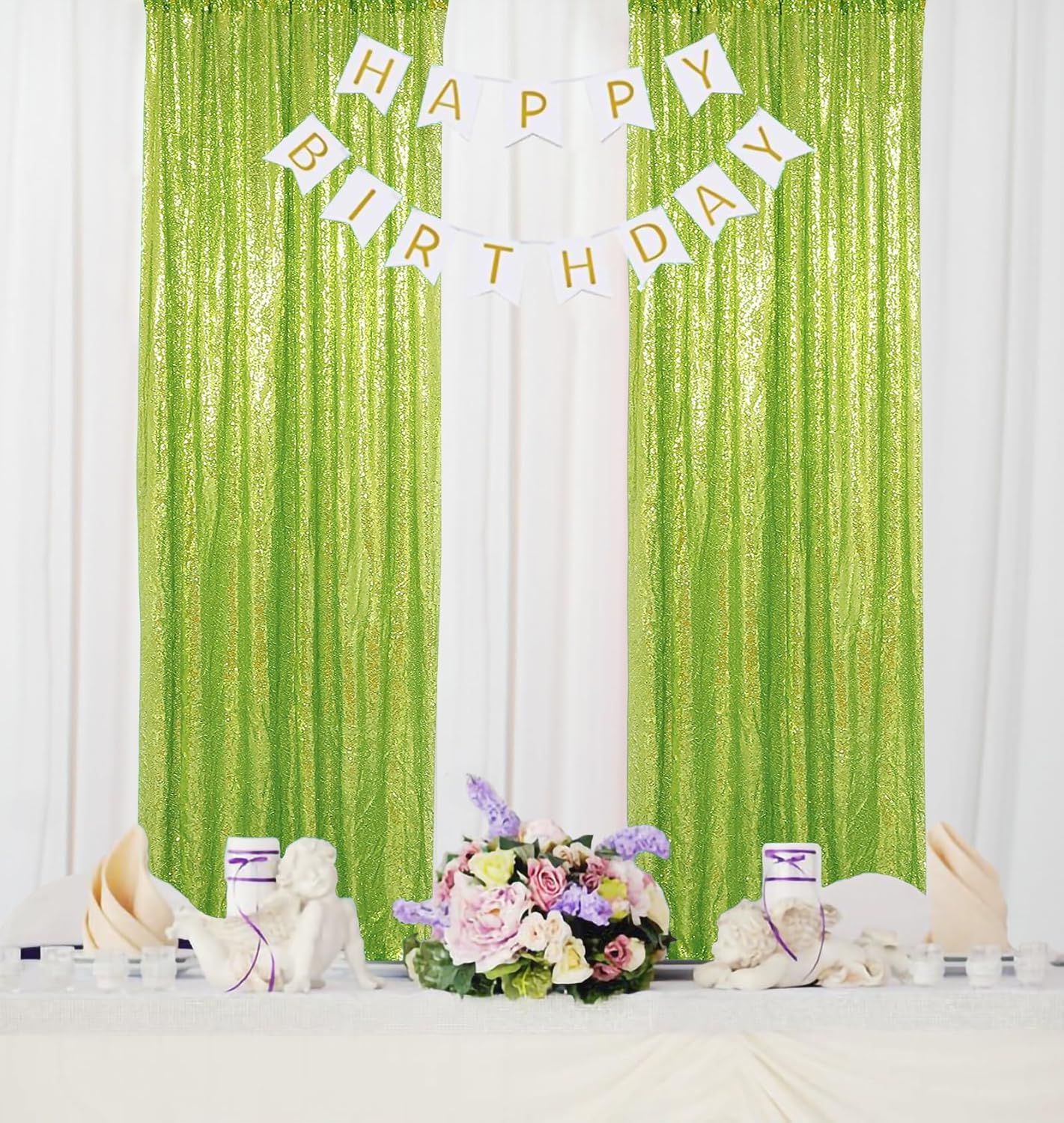 Sequin Curtains 2 Panels 2FTx8FT
