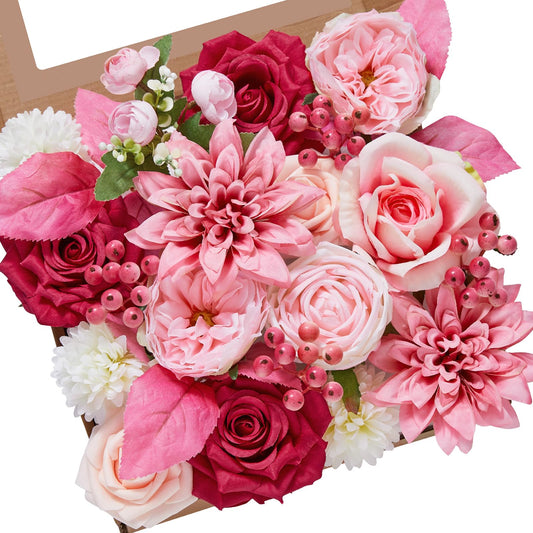 Hot Pink Silk Flowers (set of 3 boxes)