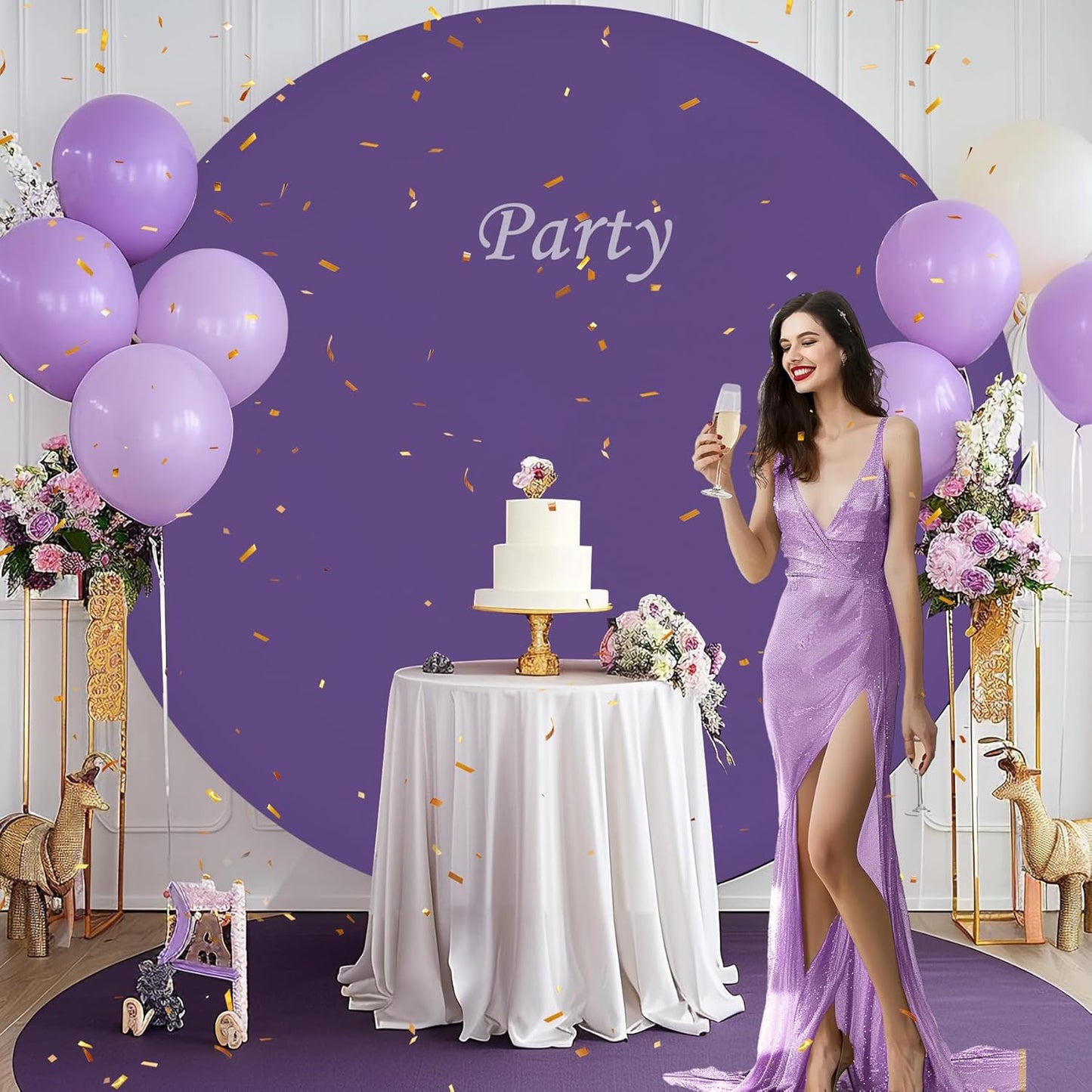 Round Backdrop Cover for 5 to 7.2ft Circle Stand