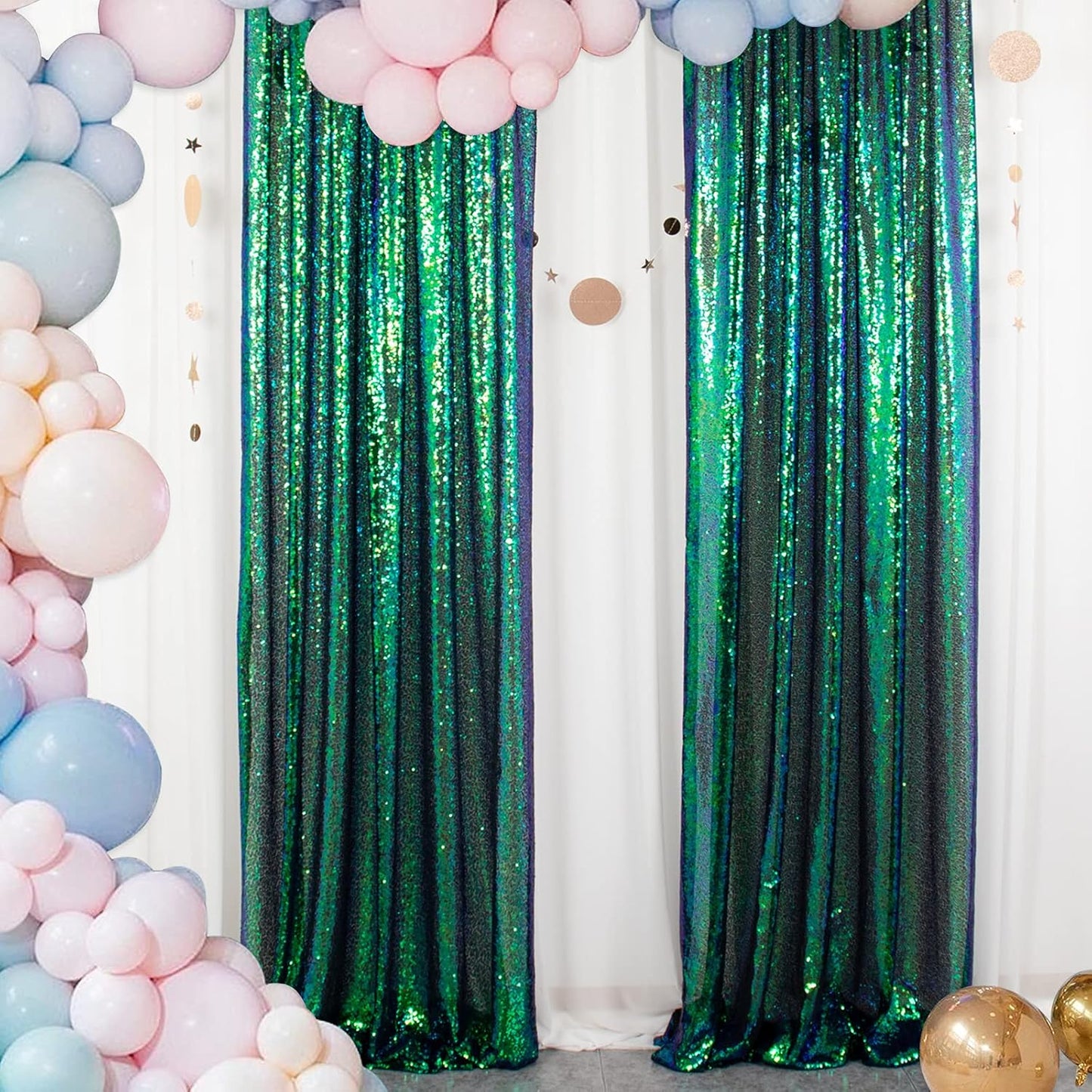 Sequin Curtains 2 Panels 2FTx8FT