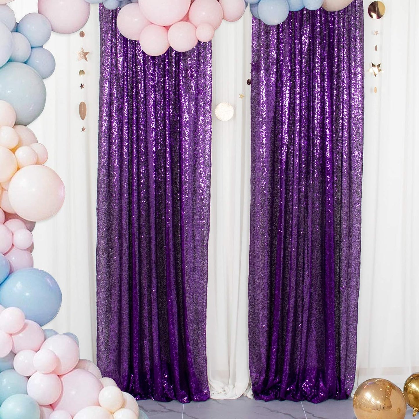 Sequin Curtains 2 Panels 2FTx8FT