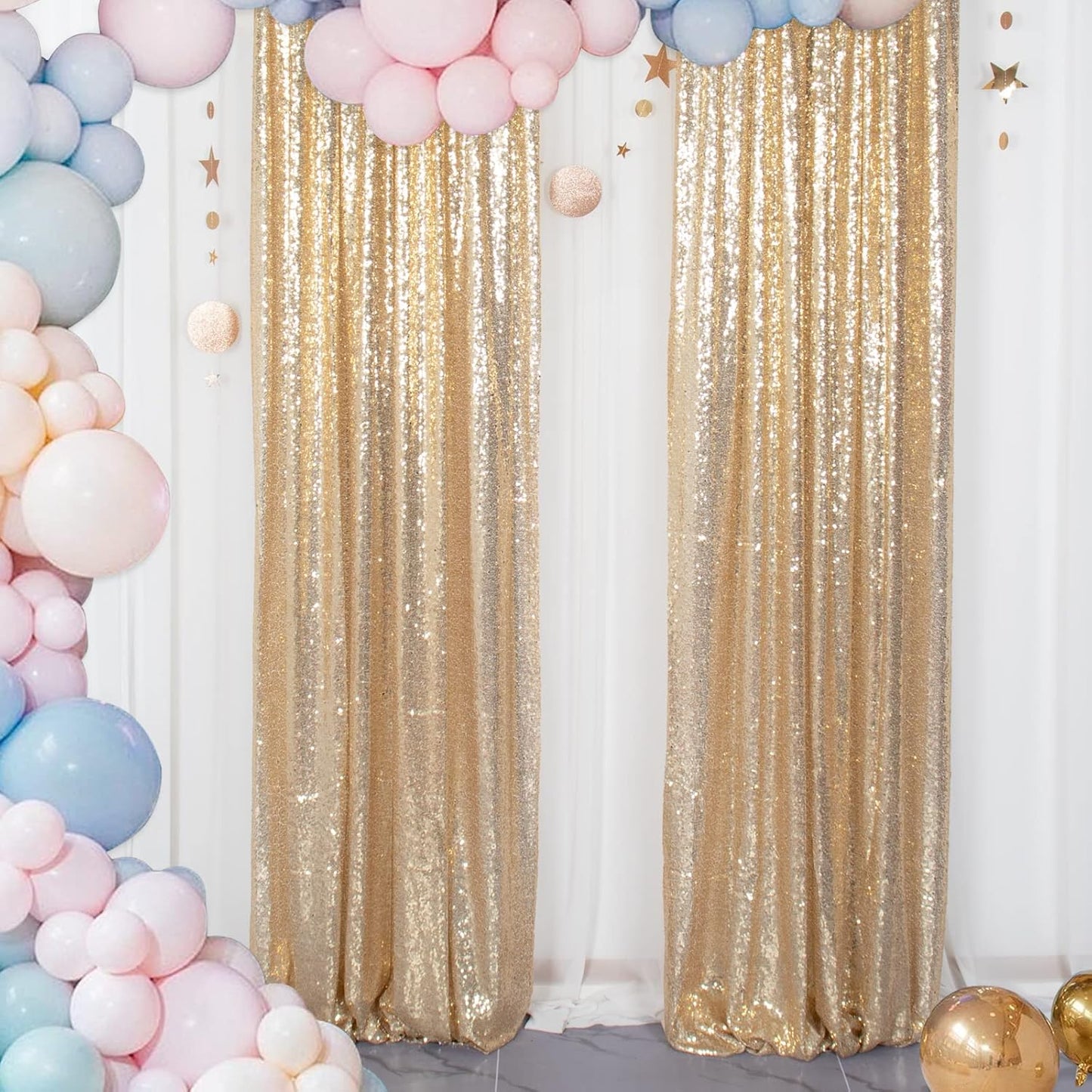 Sequin Curtains 2 Panels 2FTx8FT