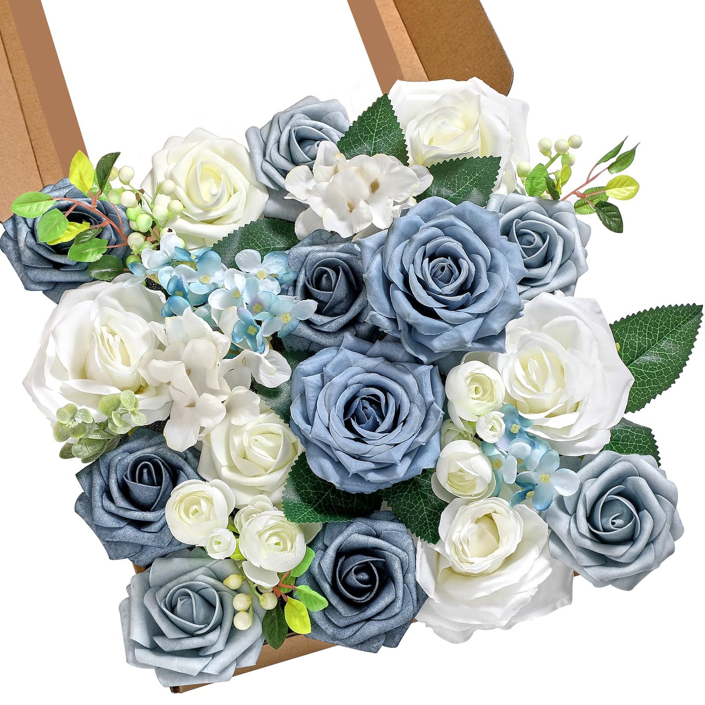 Blue Fake Silk Foam Wedding Flowers (set of 3 boxes )