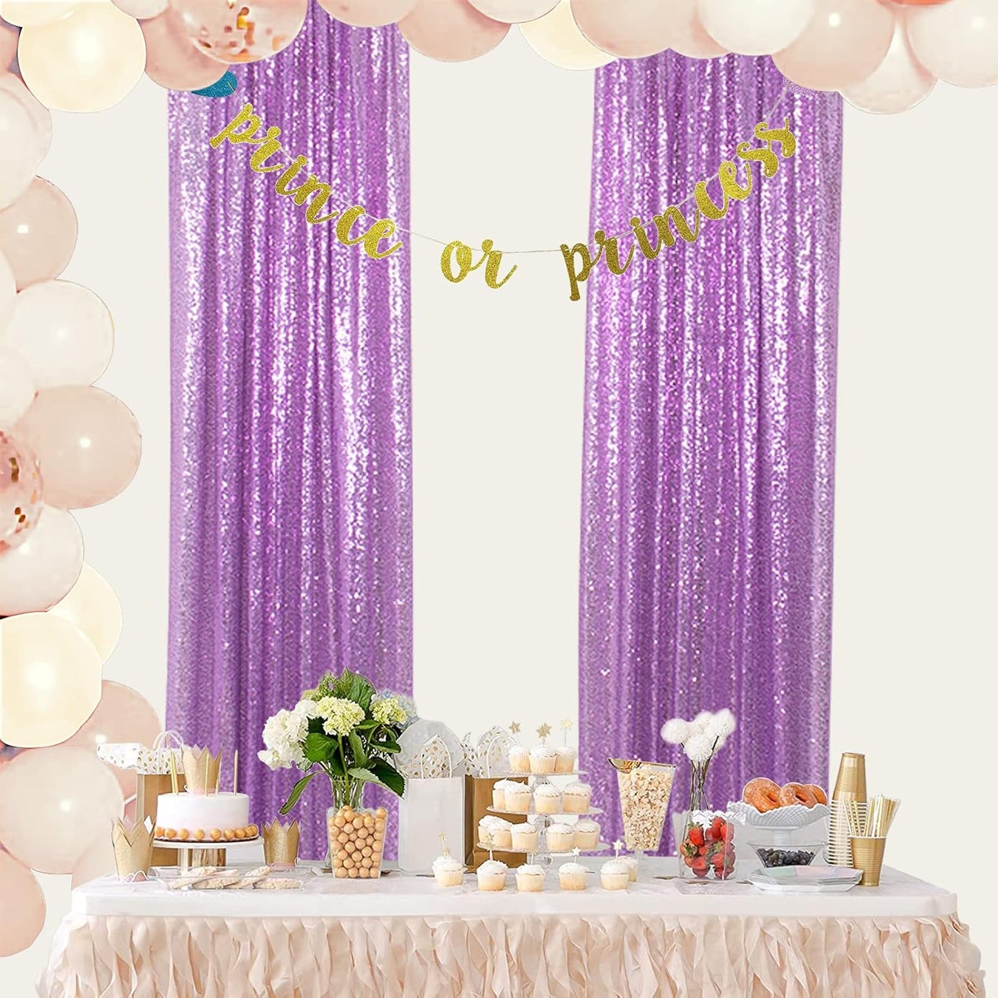 Sequin Curtains 2 Panels 2FTx8FT
