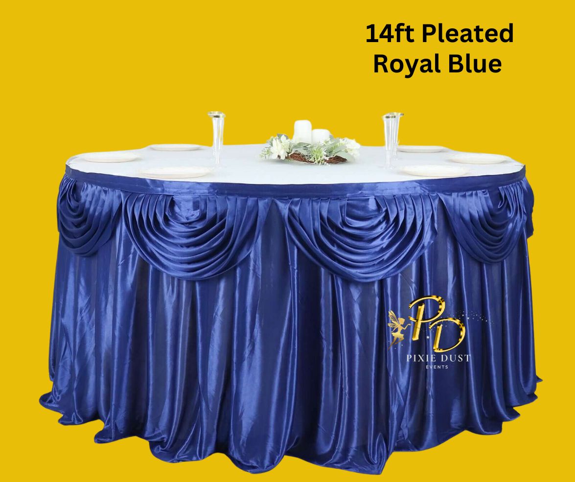 Pleated Satin Table Skirt