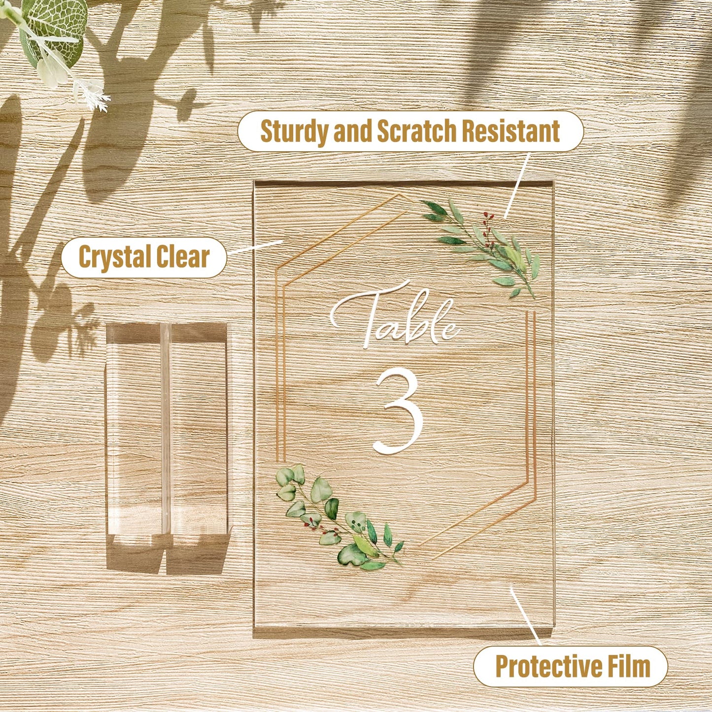 Acrylic Table Numbers 1-20 with Stands