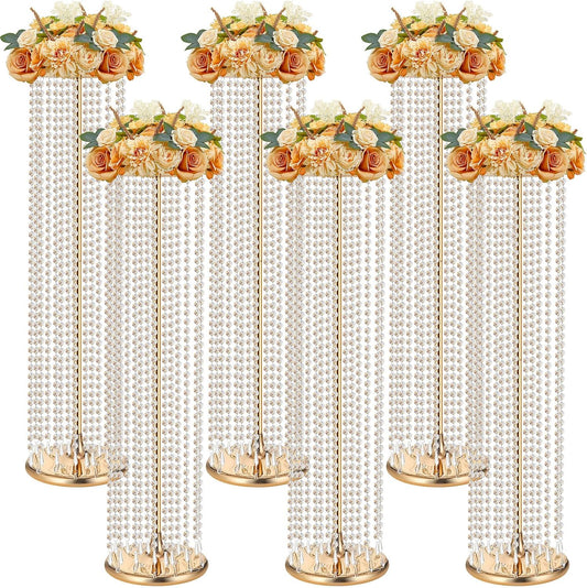 Tall Gold Crystal Wedding Centerpieces
